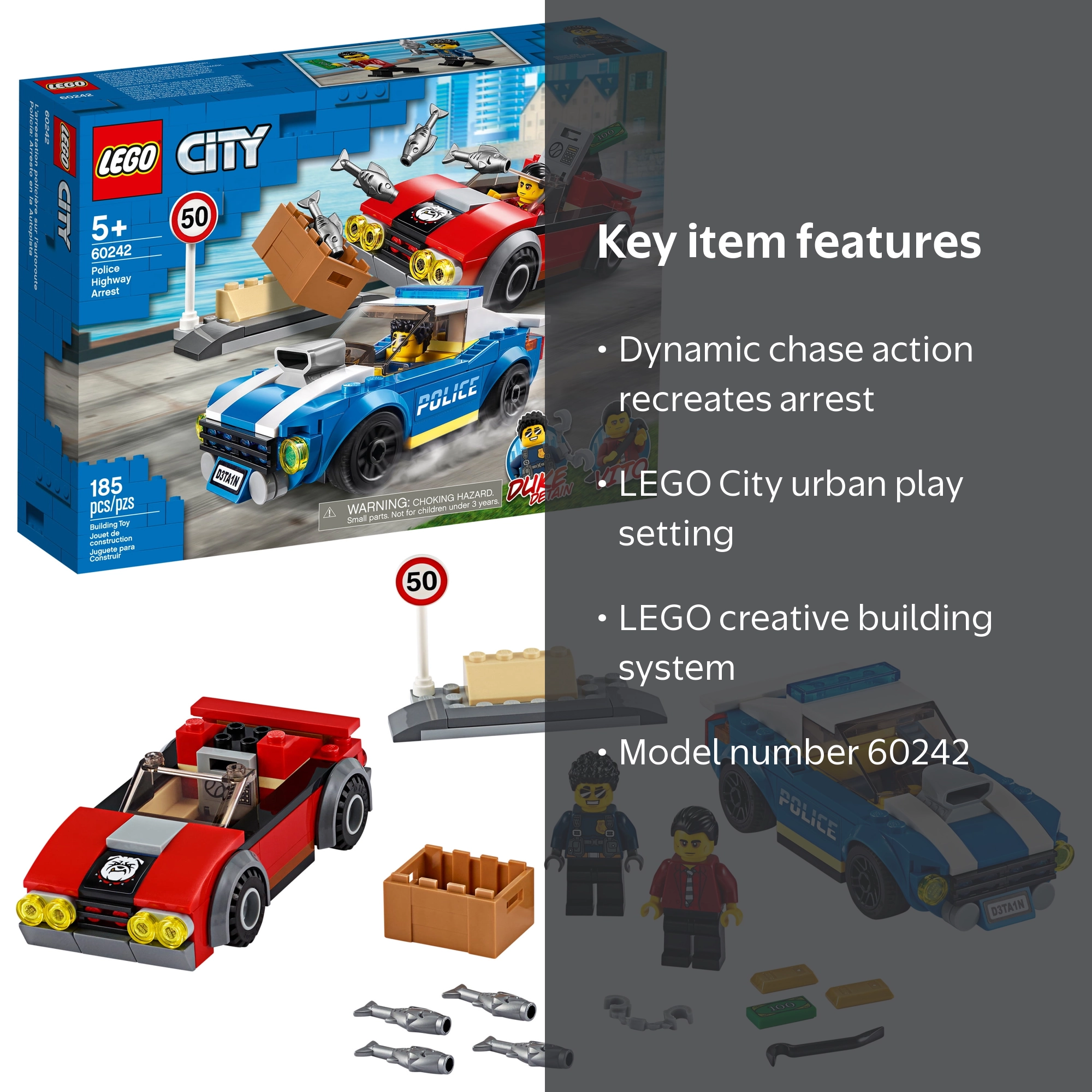 WRC 2008 +THE POLICE プルバックカー 4台セット LEGO, City Police Highway Arrest 60242 with Police Car - Walmart.com