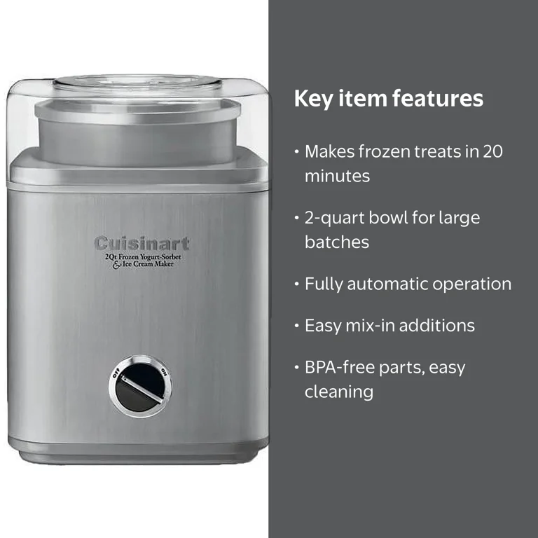 Cuisinart Pure Indulgence 2-Qt Ice Cream Maker, Heavy-Duty Motor