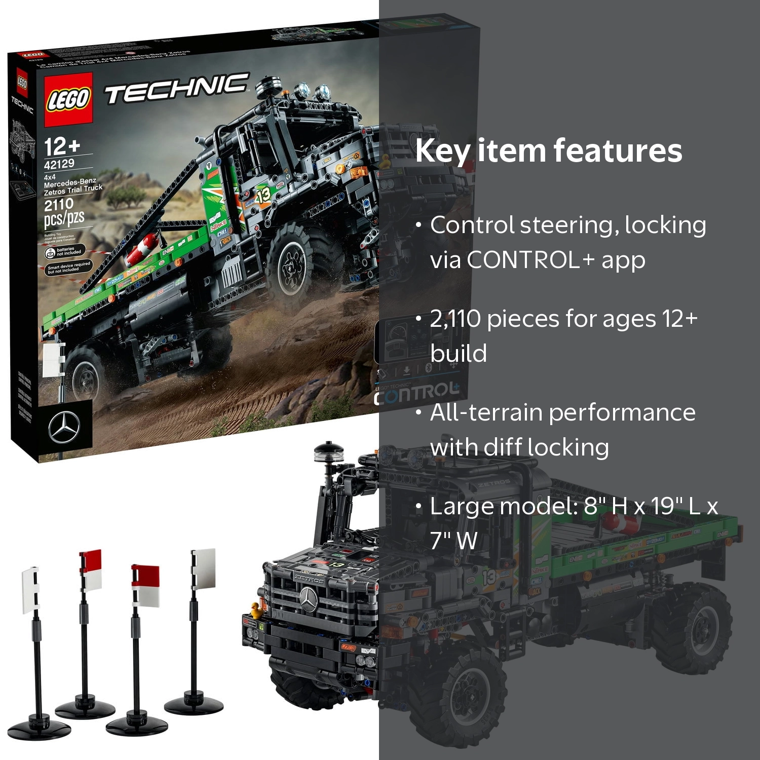 lego zetros technic lego 42129 LEGO Technic Mercedes-Benz Zetros 4x4 Trial Truck 42129 Building Set for  Adults (2,110 Pieces)
