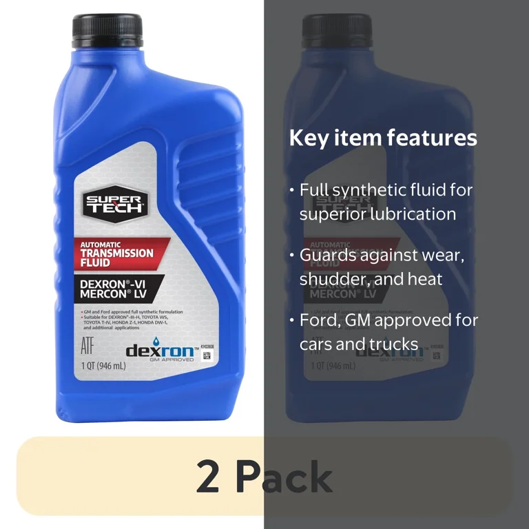 2 pack) Super Tech Dexron VI/Mercon LV Full Synthetic Automatic