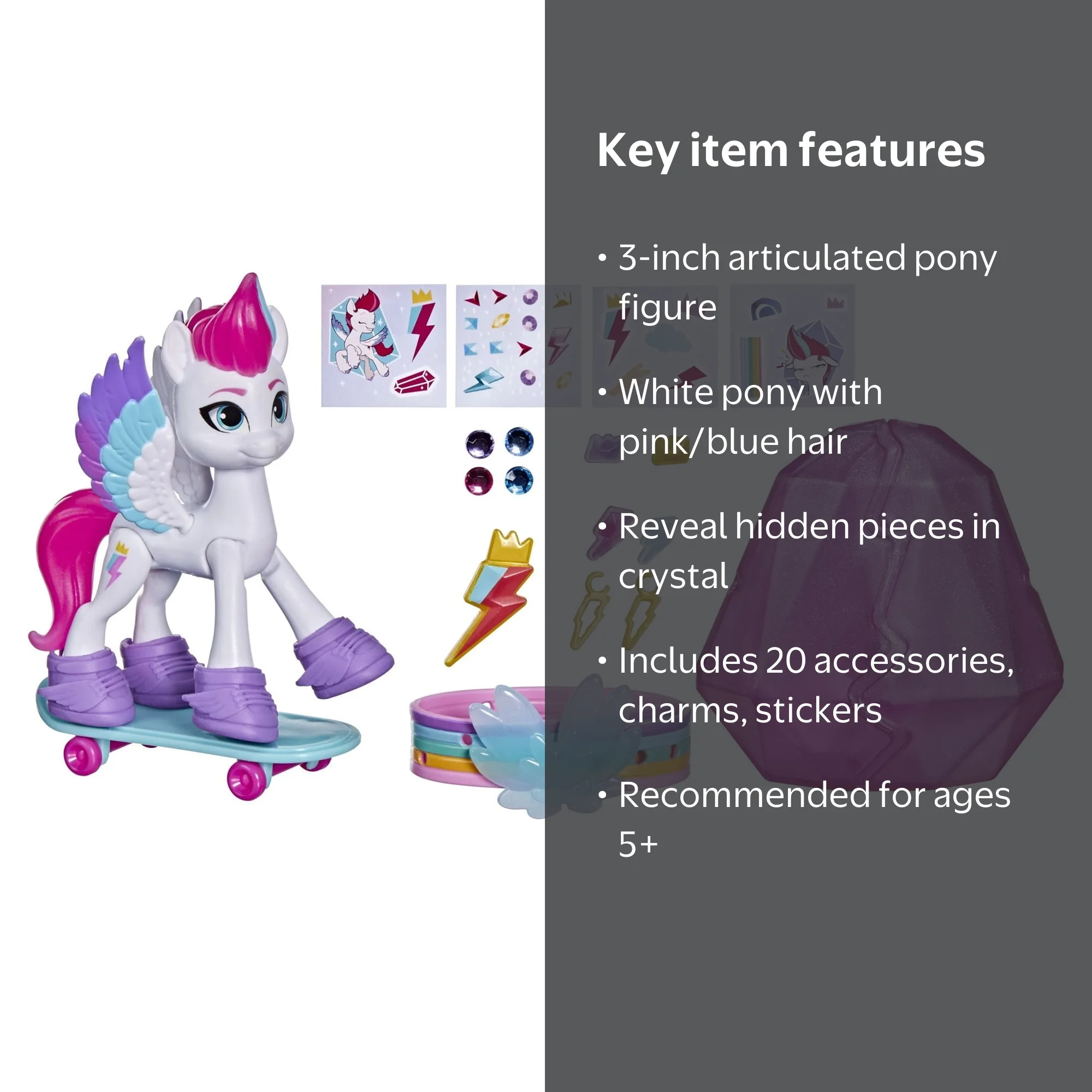 My Little Pony, Toy, Crystal Adventure Zipp Storm, 3-Inch White