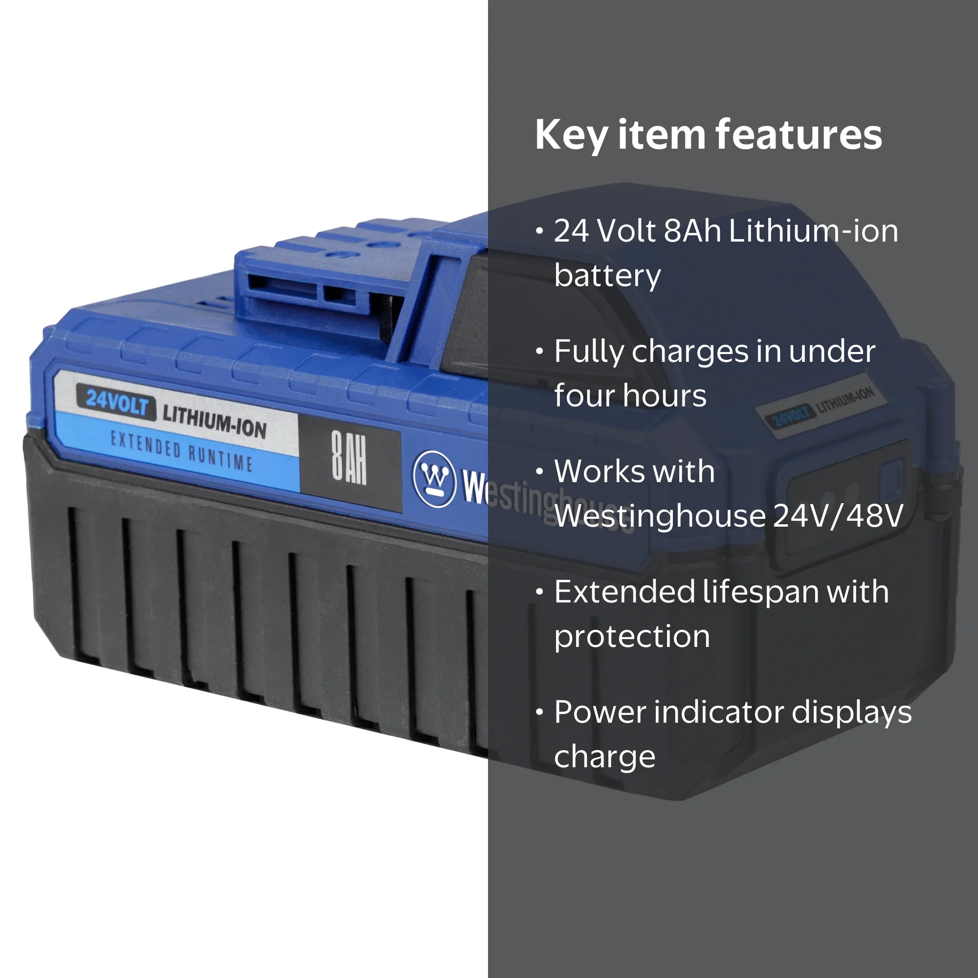 Westinghouse W24V8AH 24 Volt 8Ah Lithium-ion Battery, Compatible