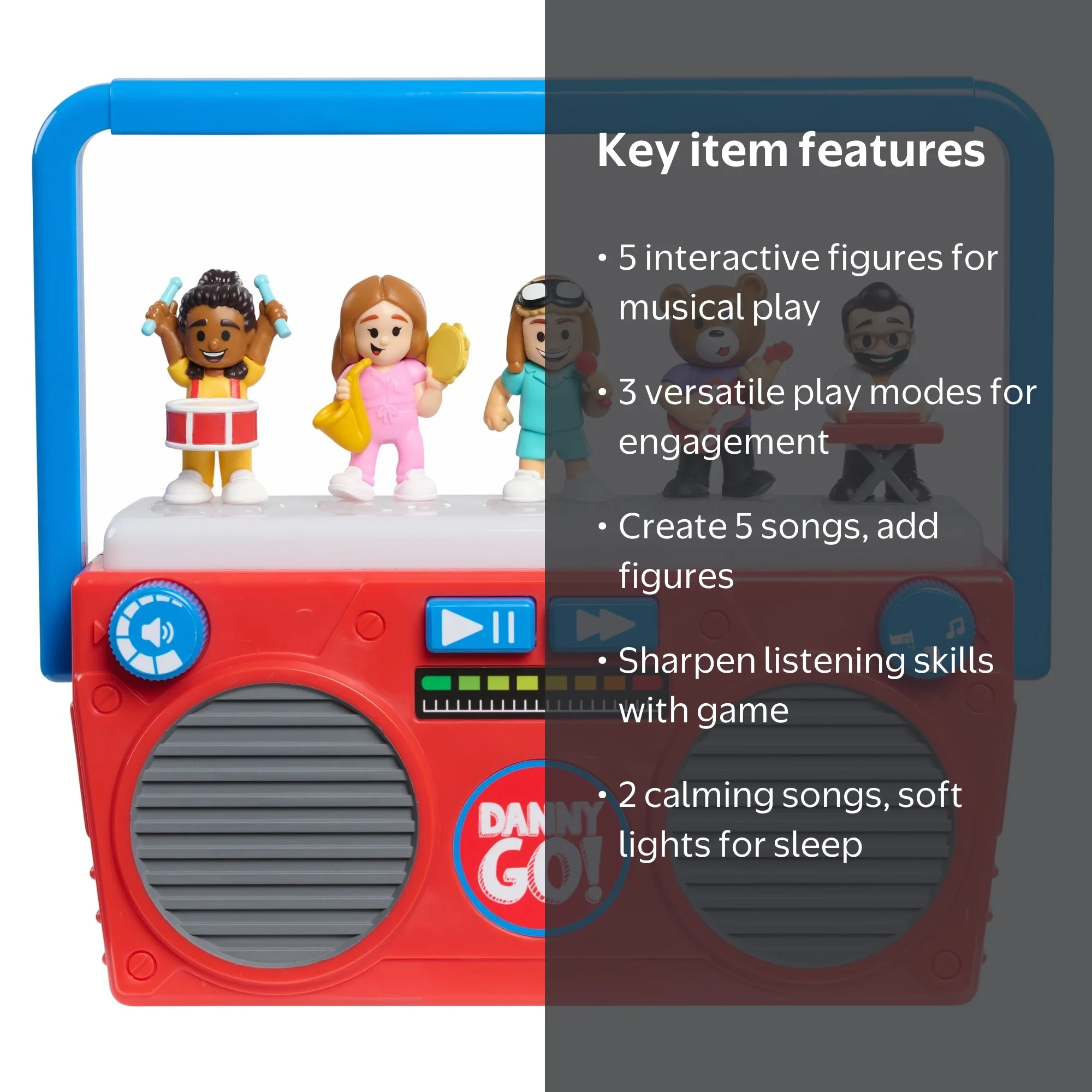 DANNY GO! Music Mix-Up Boombox, Licensed Kids Toy with Lights