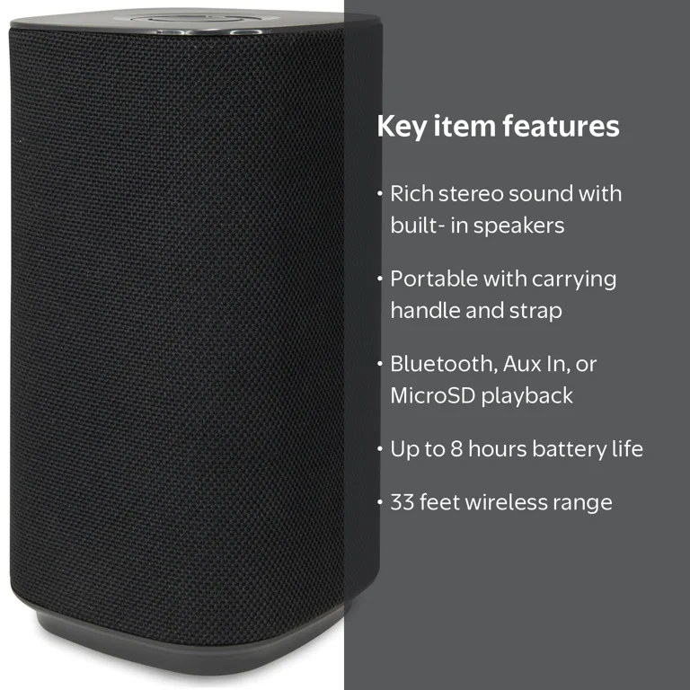 iLive Wireless Portable Fabric Speaker, ISB180B, Black - Walmart.com