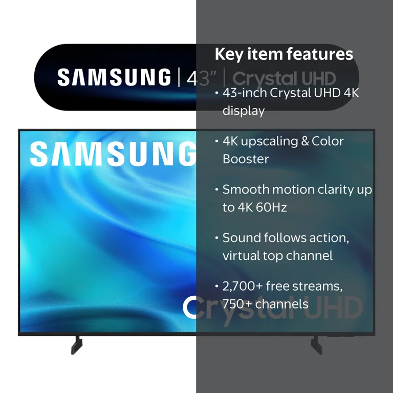 Samsung 43” Class U8000H Series Crystal UHD 4K UHD Samsung Vision