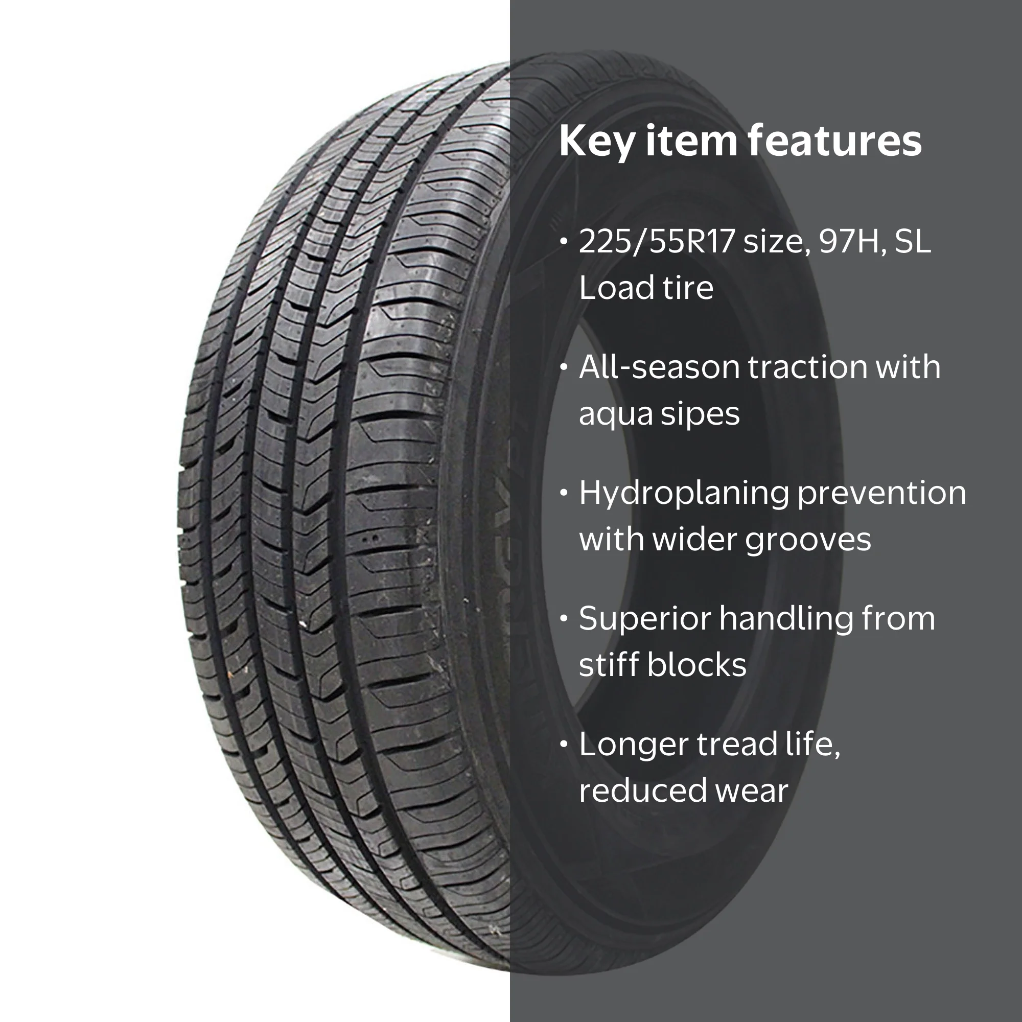 Hankook Kinergy PT 225/55R17 97H All Season Passenger Tire
