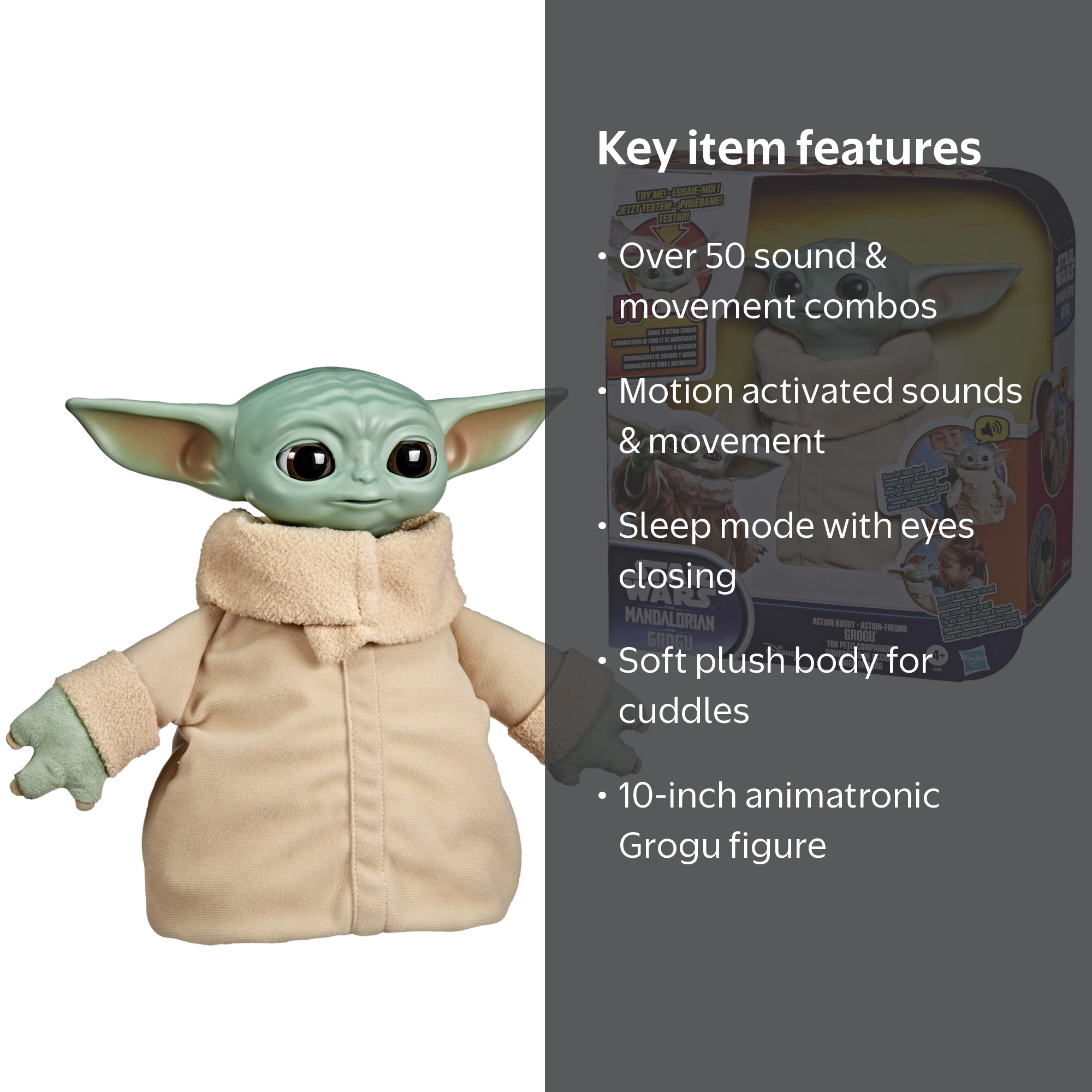 Star Wars, Action Buddy, Grogu Animatronic, 10-Inch Interactive