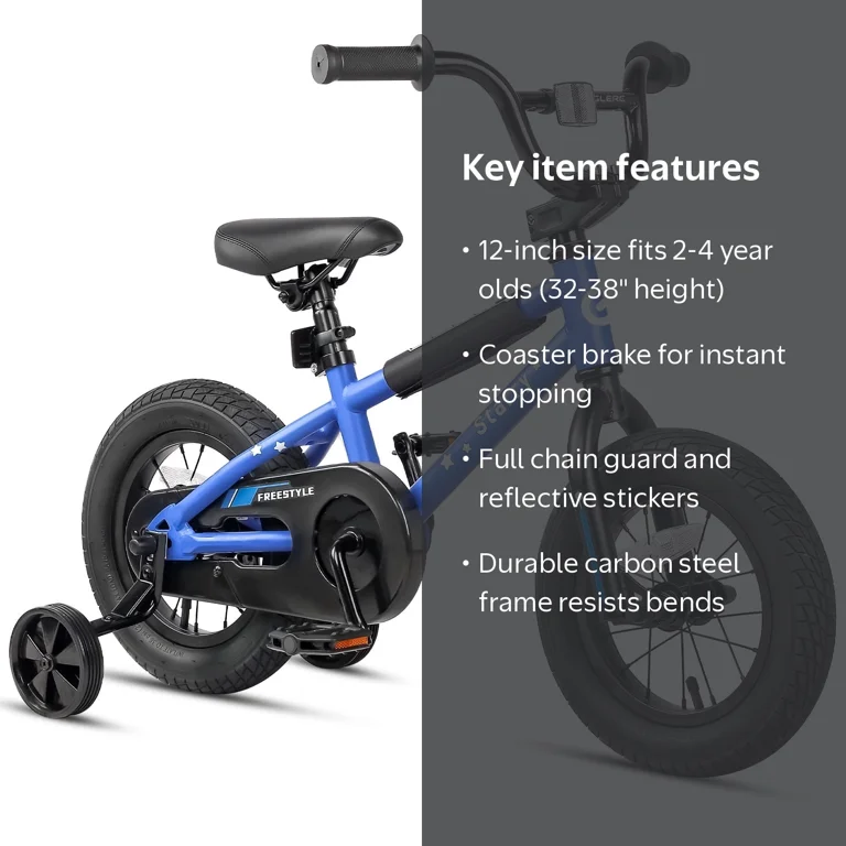 Glerc, Kids Bike, 12 Inch with Training Wheels, Blue - Walmart.com