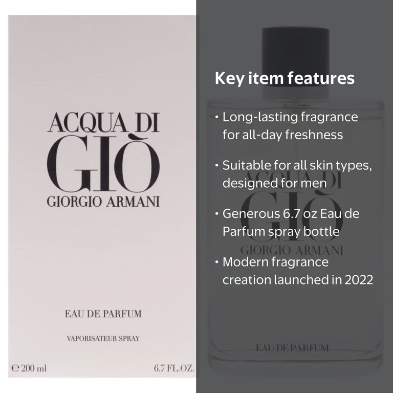 Giorgio Armani, Acqua Di Gio Men, 6.7 oz EDP Spray, Aromatic