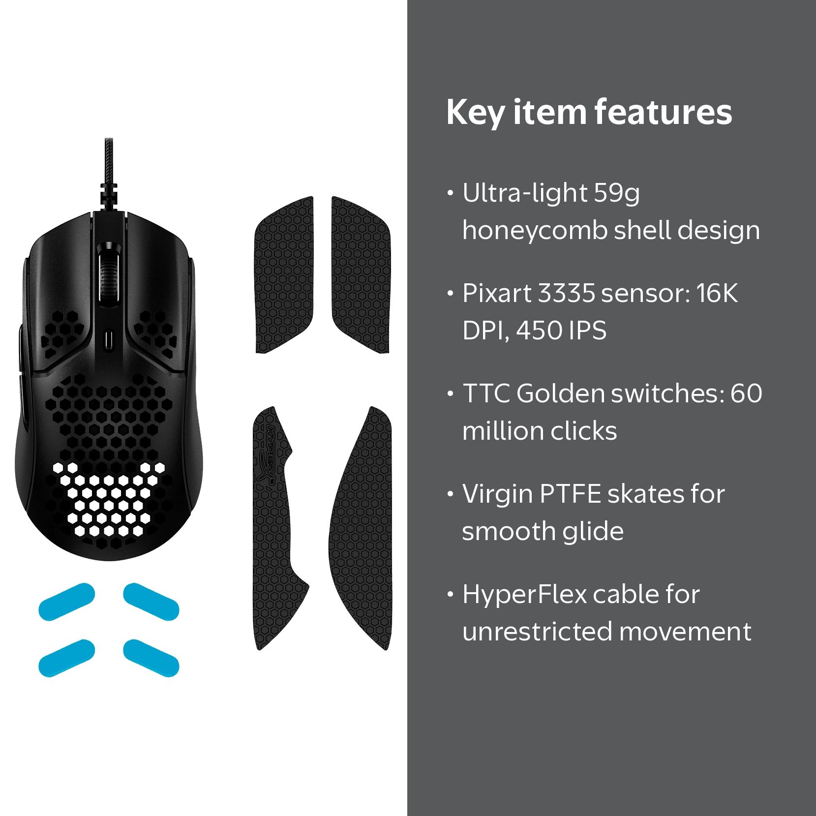 HyperX Pulsefire Haste - Gaming Mouse - Black: PC Gaming - Walmart.com