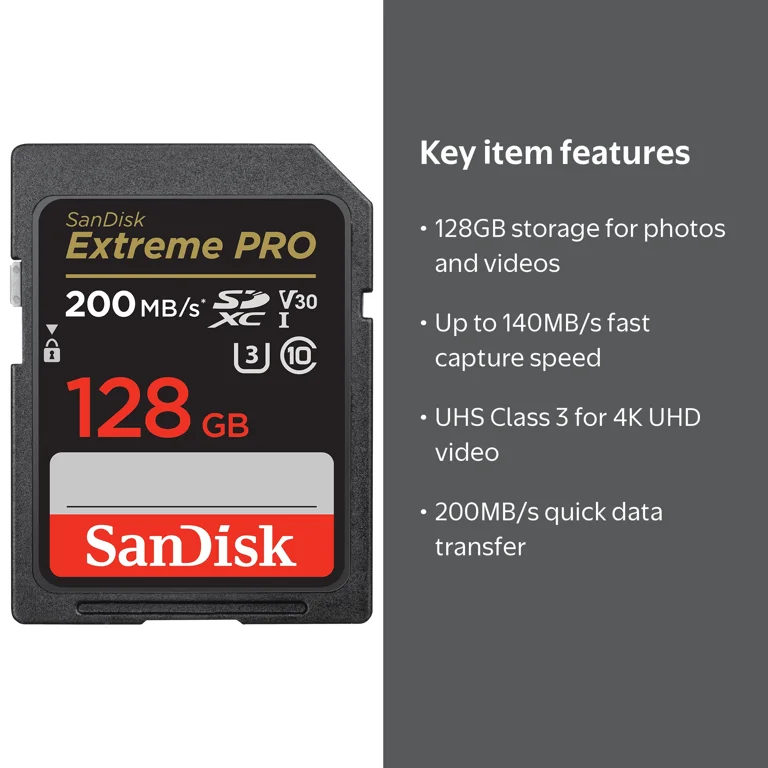 SanDisk 128GB Extreme PRO SDHC SDXC UHS-I Card - SDSDXXD-128G