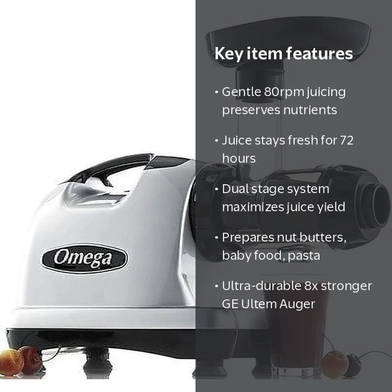 オメガ　Omega 8006 ジューサー Omega, Juicer Juice Extractor, J8006, Silver and Black - Walmart.com