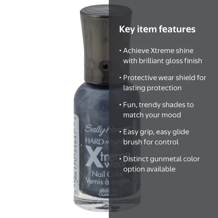 Sally Hansen, Hard as Nails Xtreme Wear Nail Color, Gunmetal