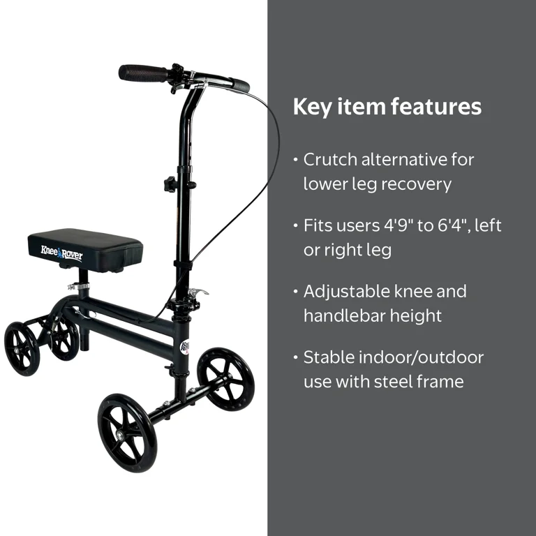KneeRover Economy Scooter - Foldable, Steerable, Dual Brakes, for