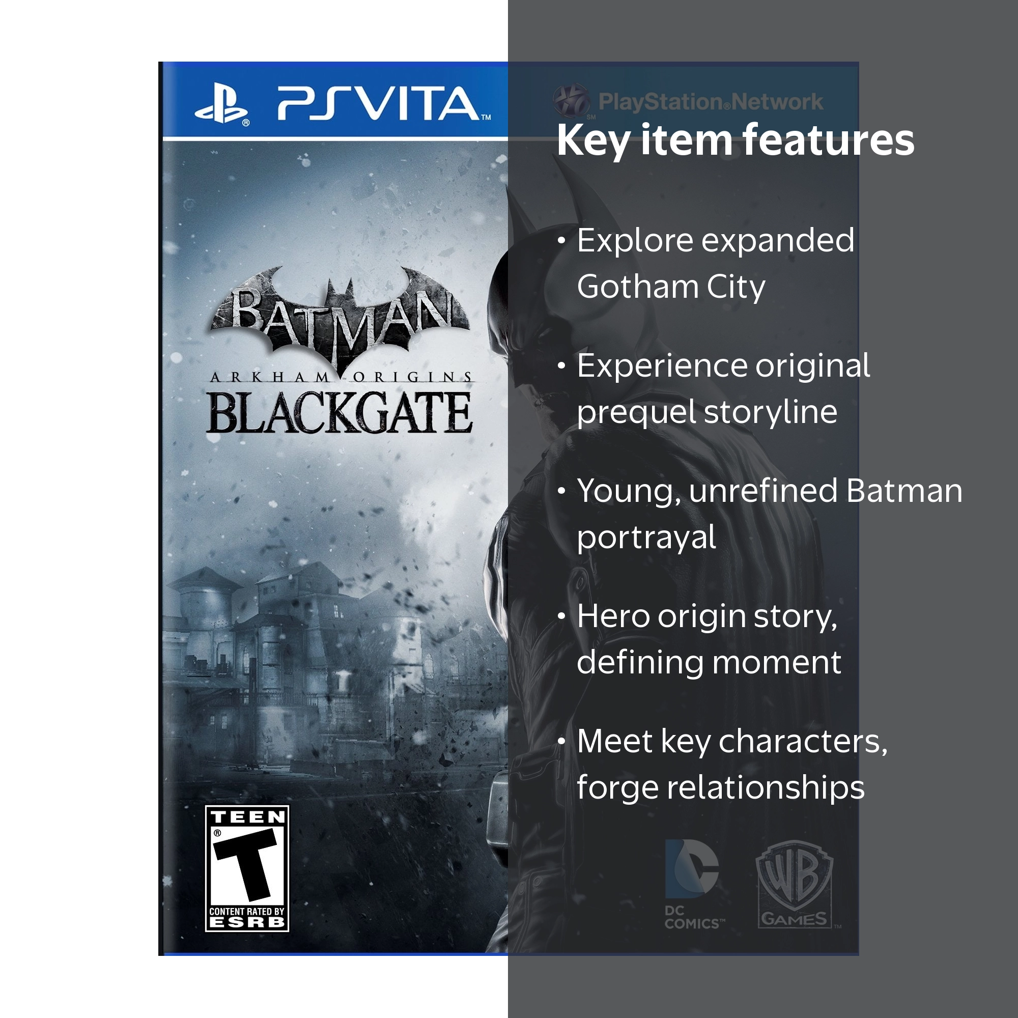 Warner Bros, Game, Batman Arkham Origins Blackgate, PS Vita