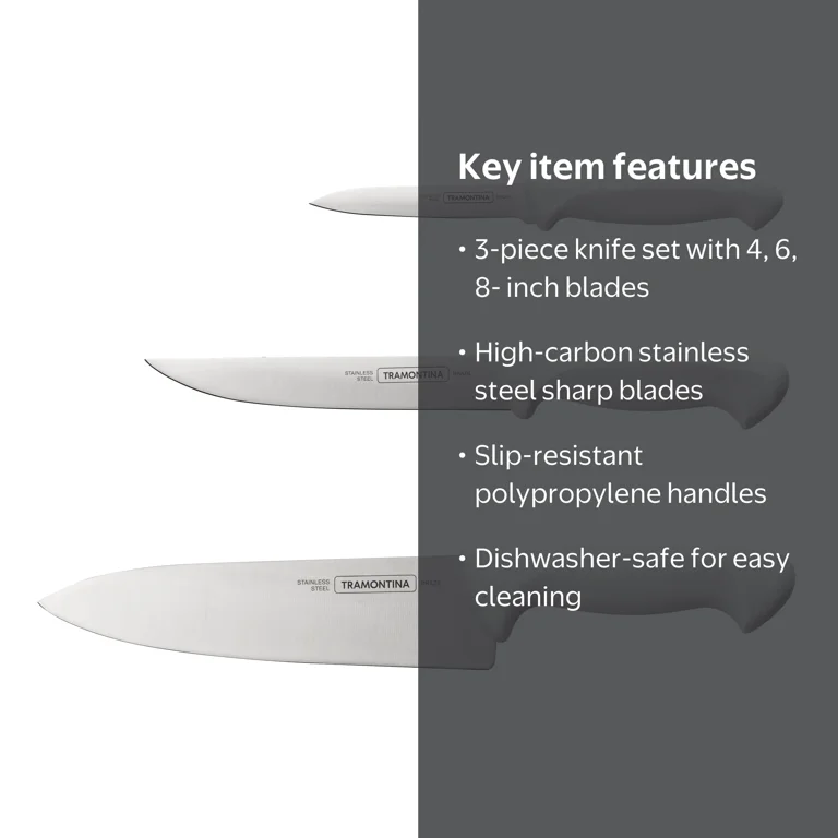 Tramontina Pro-Series Chef Knife Set with Paring and Utility