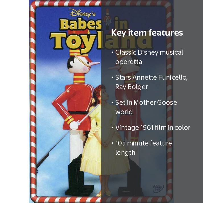 Disney, DVD, Babes in Toyland, 1961 operetta film, color - Walmart.com
