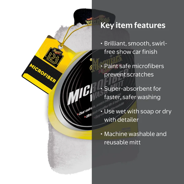 Meguiar's, Microfiber Wash Mitt, X3002, 1 Pack for Vehicle