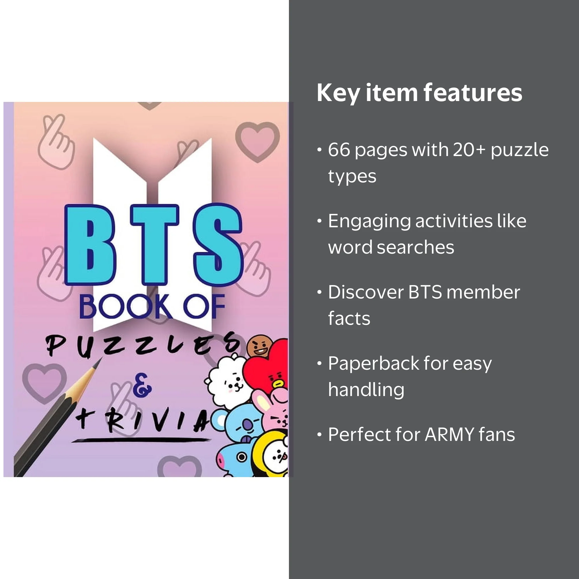 KPOP BTS Book of Puzzles & Trivia, (Paperback) - Walmart.com