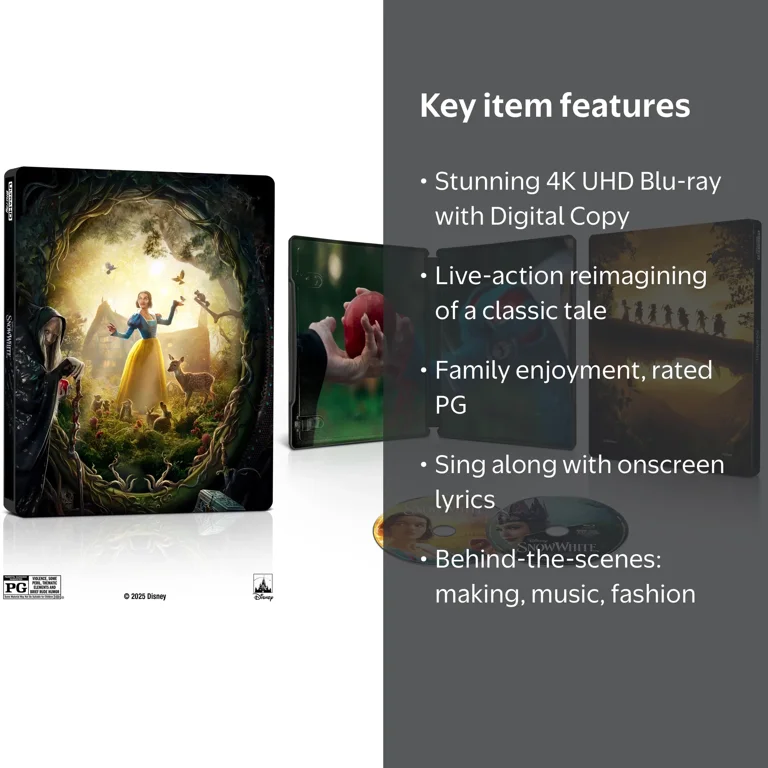 Disney, Snow White 2025 Steelbook 4K Ultra HD + Blu-ray Digital