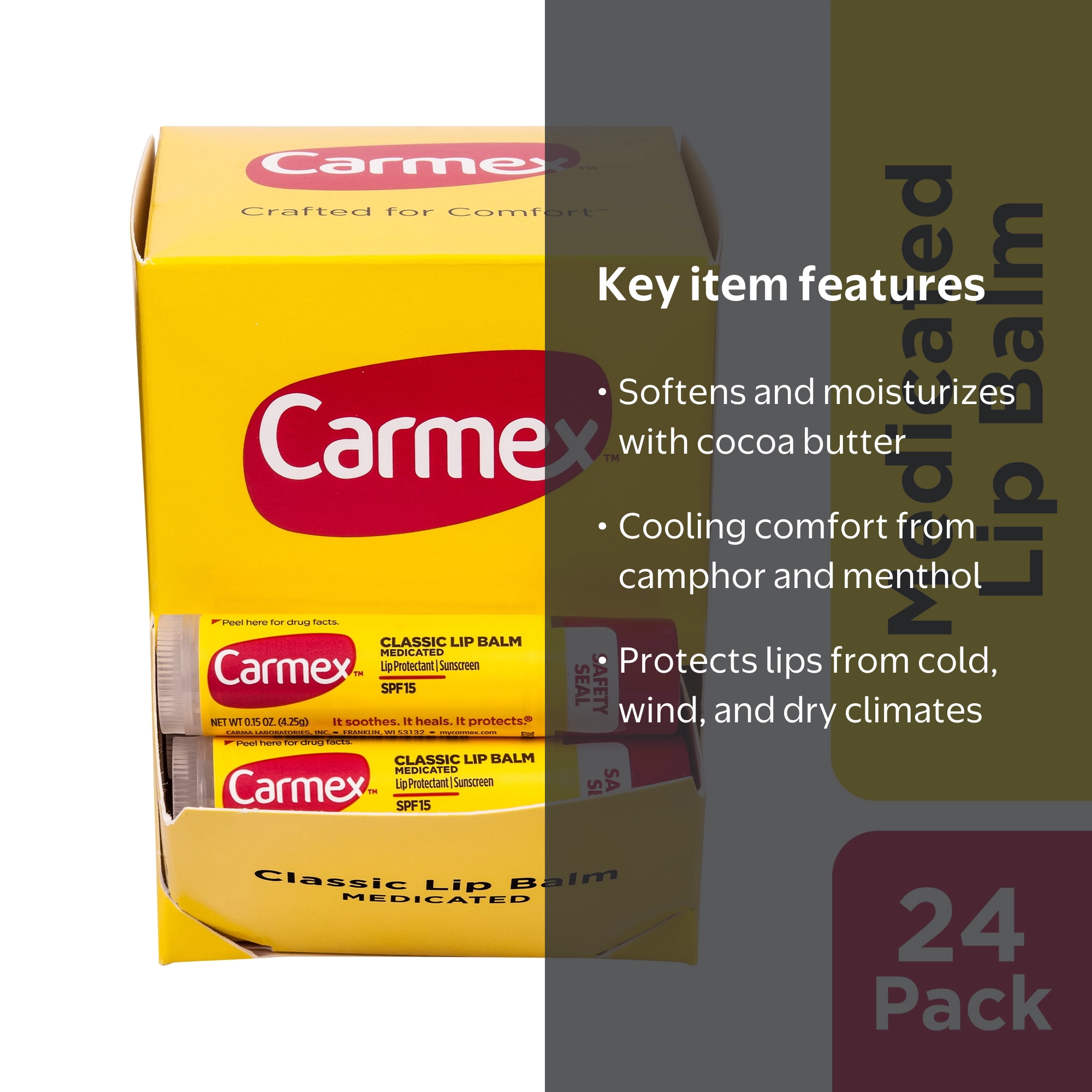 Carmex Medicated Lip Balm Sticks, Lip Moisturizer for Dry, Chapped