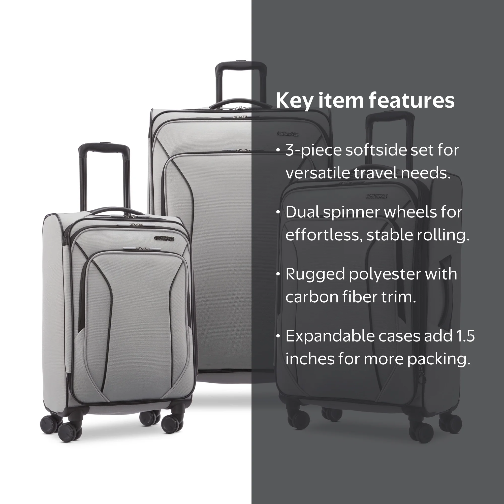 American Tourister X-Lite 3-Piece Luggage Set with Spinner Wheels