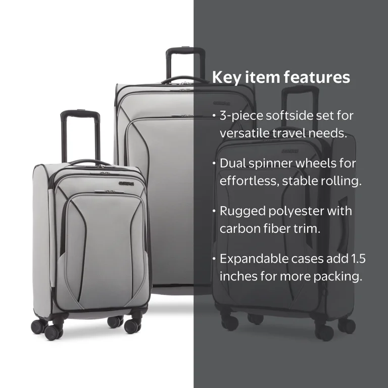 American Tourister X-Lite 3-Piece Luggage Set with Spinner Wheels