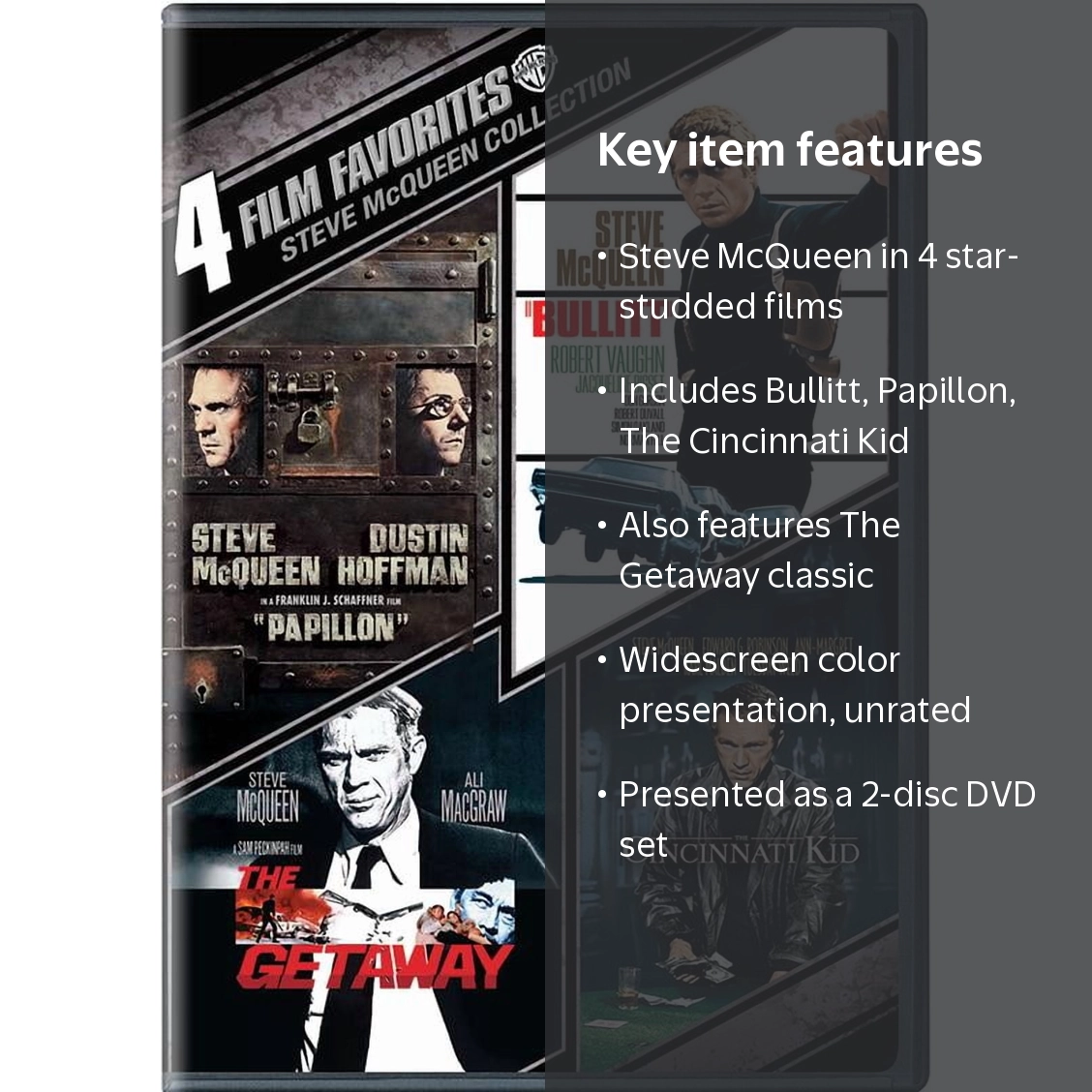 4 Film Favorites: Steve McQueen Collection DVD Set, 2 DVDs, Color