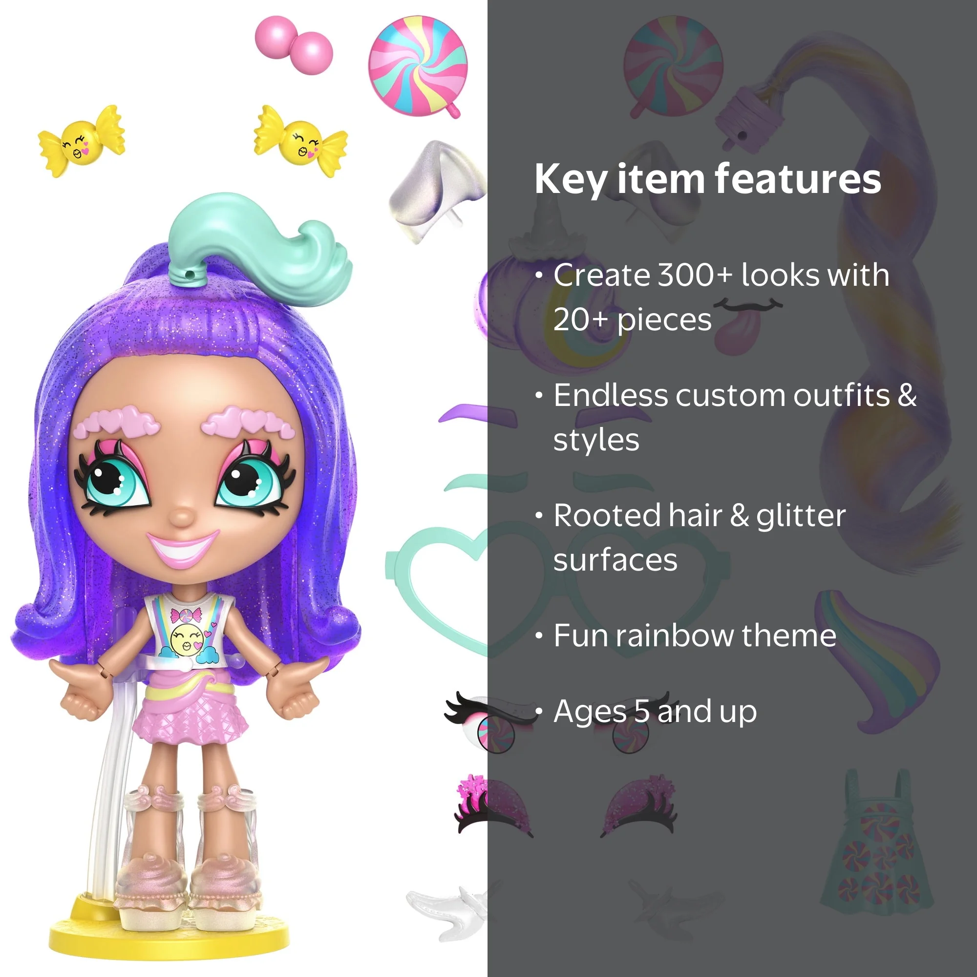 Lotta Looks Cookie Swirl Rainbow Sugar Rush Gift Set with 20+ Pieces