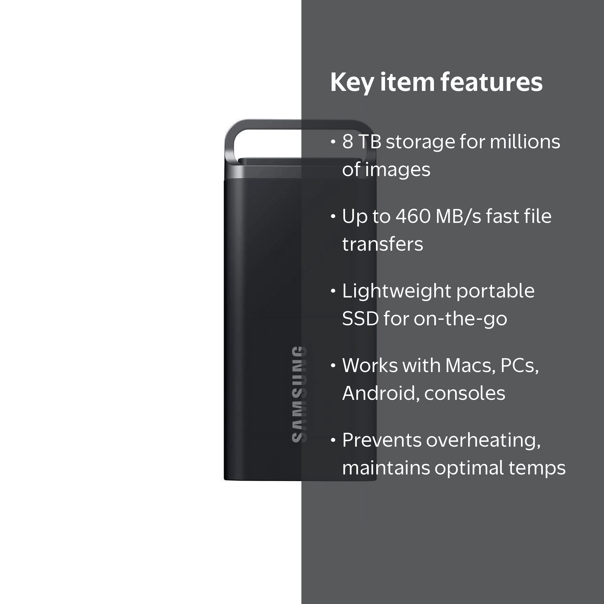 Samsung, External SSD, T5 EVO 8 TB, Portable Black - Walmart.com
