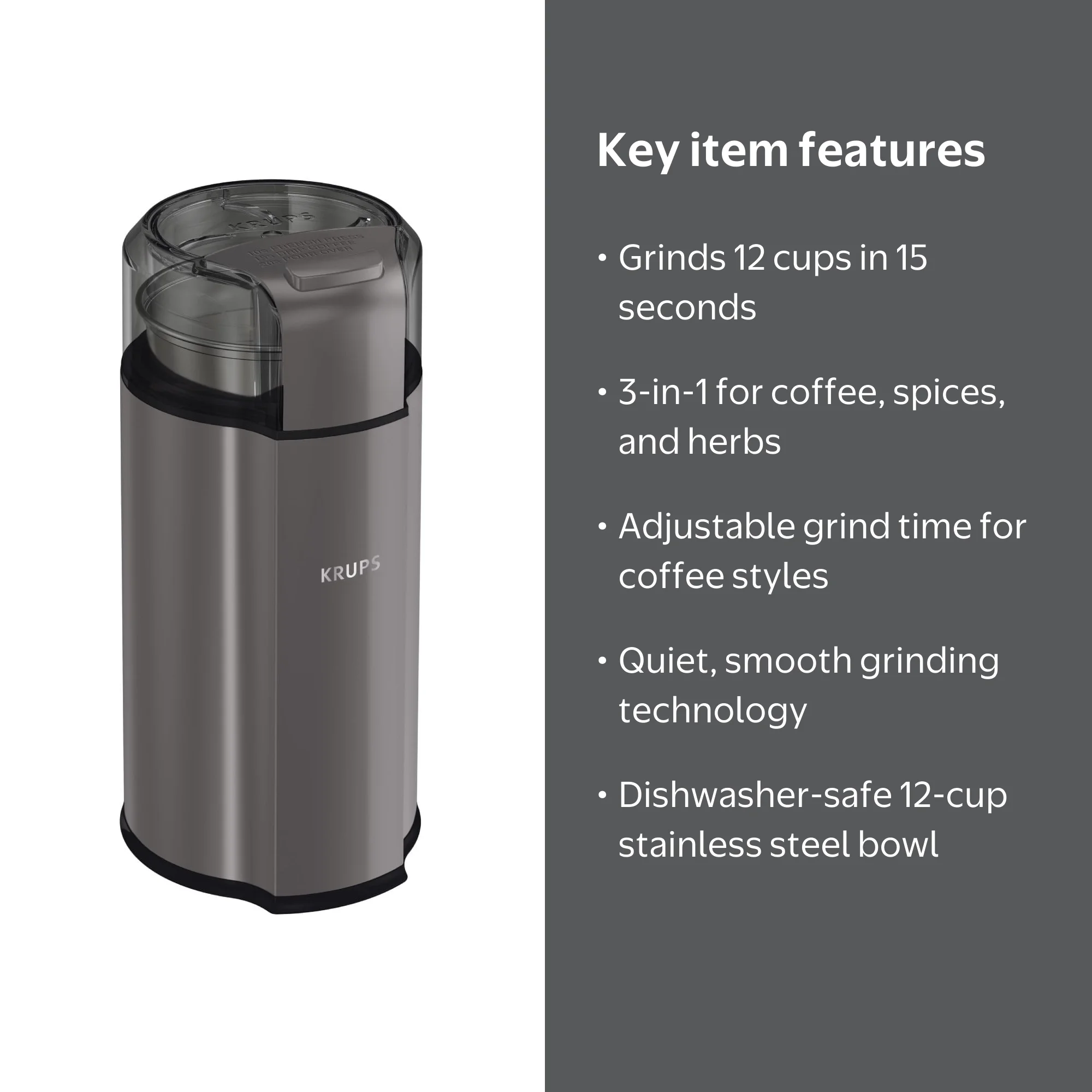 シスターグロテスク　アンド　ザ　ロキソニックポップヘッドマザーズ　骸音シーエ KRUPS Silent Vortex Electric Bean Coffee and Spice Grinder with