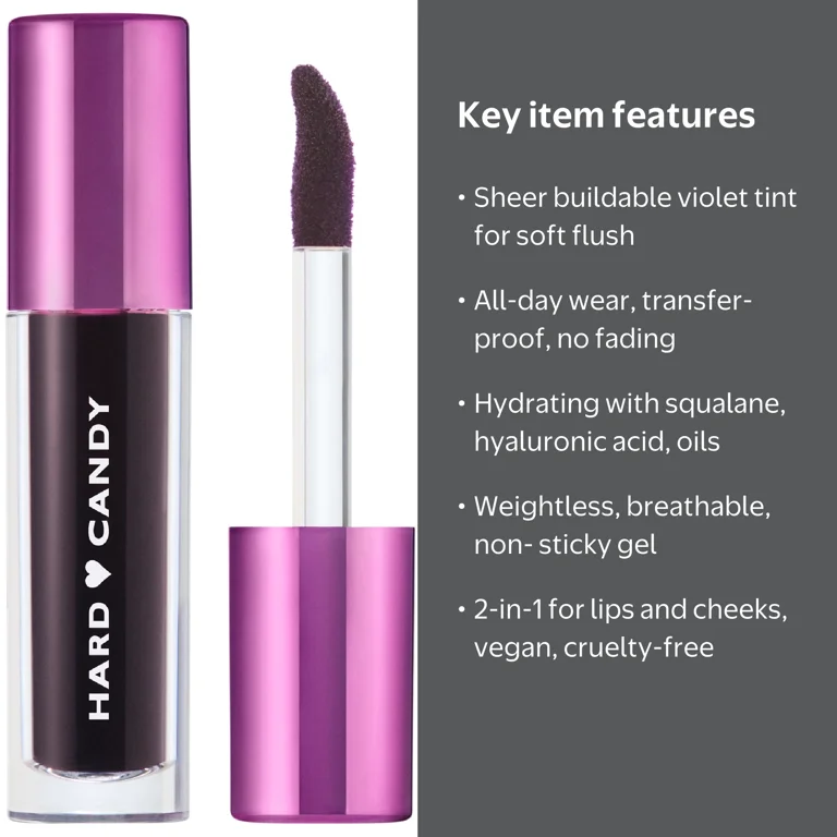 Hard Candy Pop Tint Lip & Cheek Stain, Sheer Buildable Water Tint