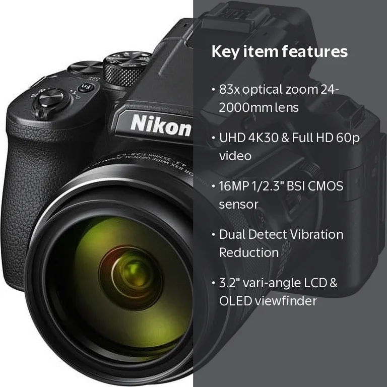 Nikon COOLPIX P950 Point Shoot Digital Camera, 26532: 83x Zoom