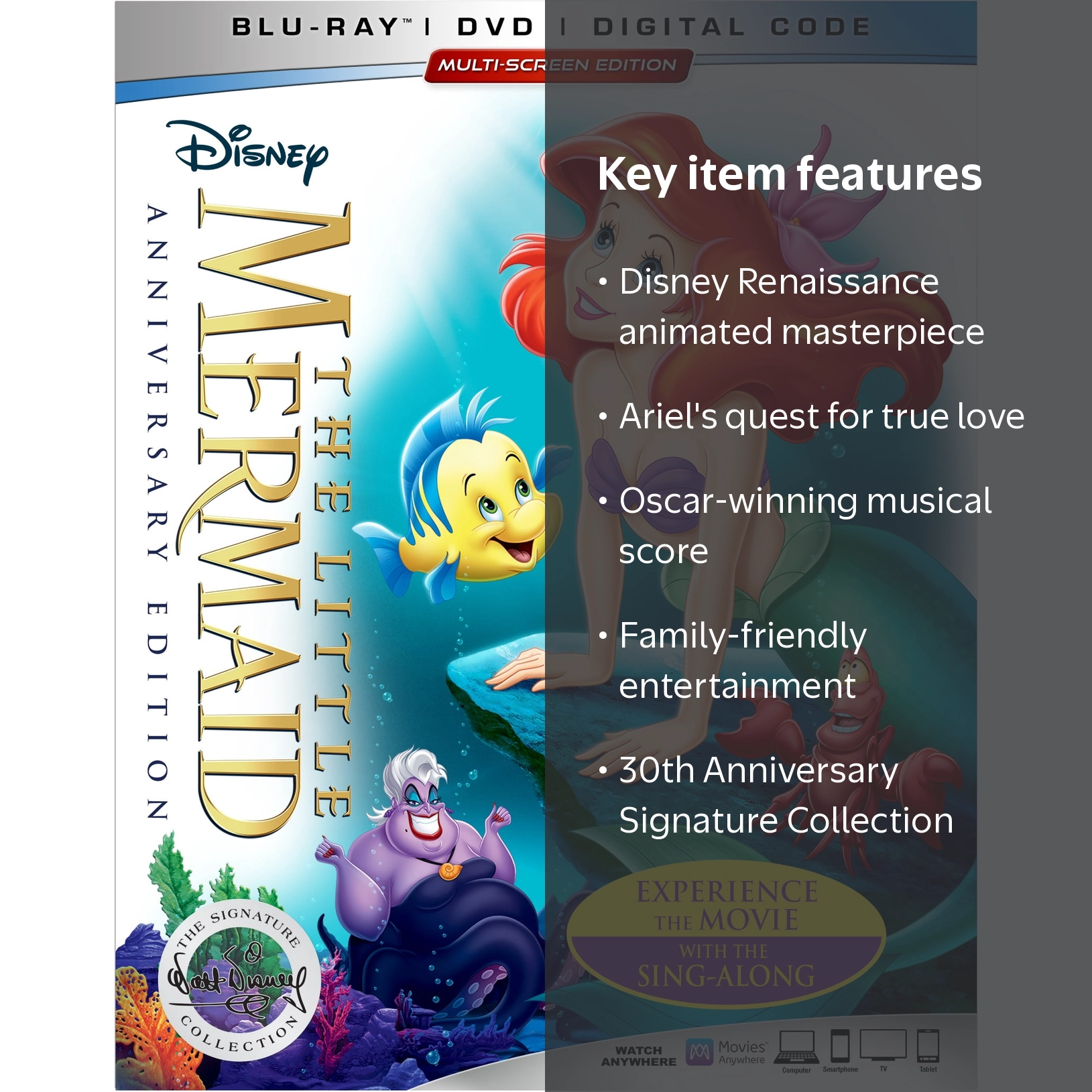 The Little Mermaid (Anniversary Edition) (Blu-ray + DVD + Digital