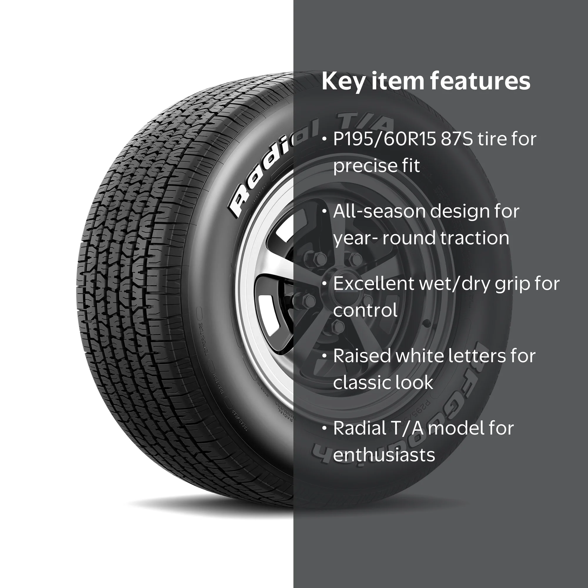 BFGoodrich Radial T/A All-Season P195/60R15 87S Tire - Walmart.com