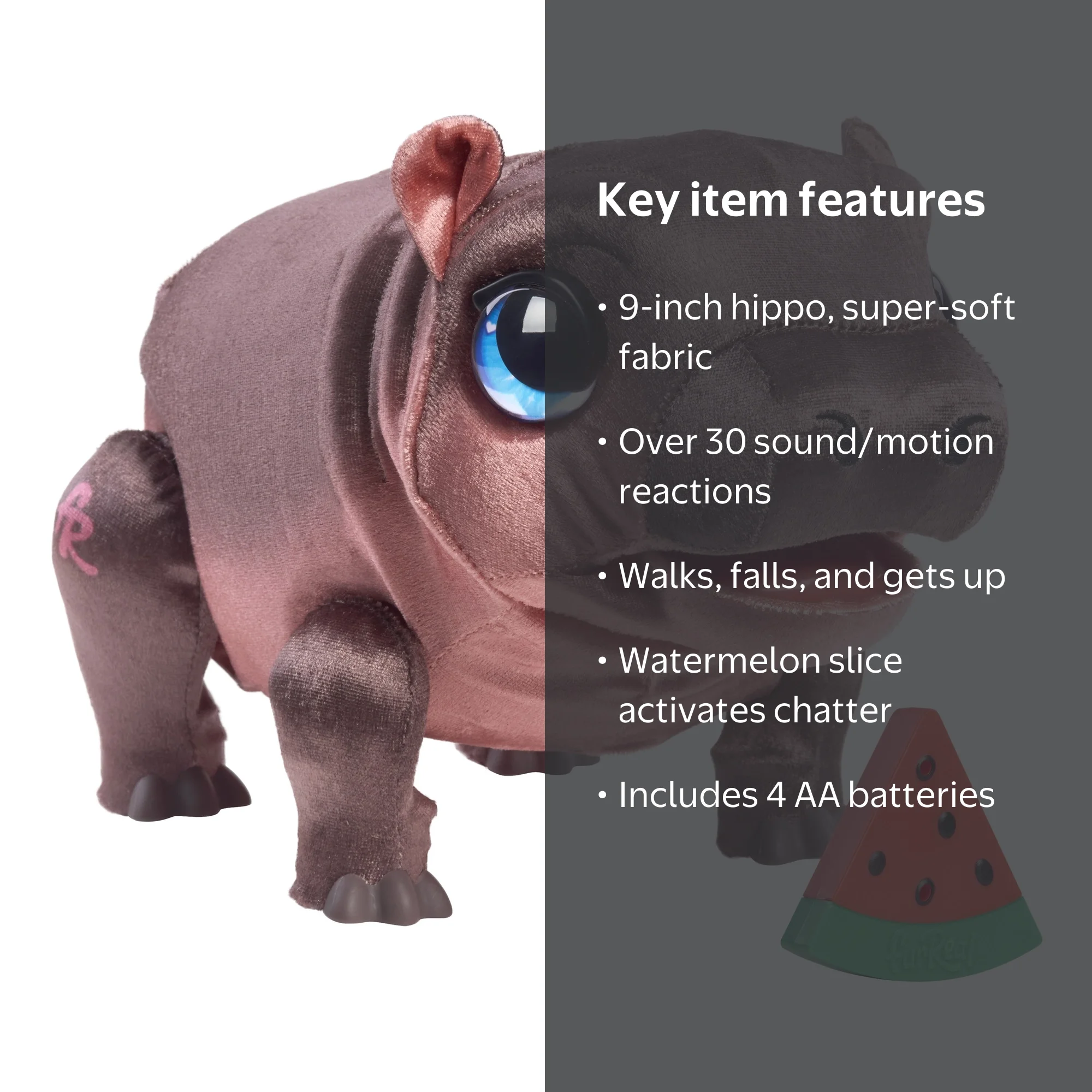 FurReal, Toy, Interactive Walking Hippo, 9 Inch, Multicolor