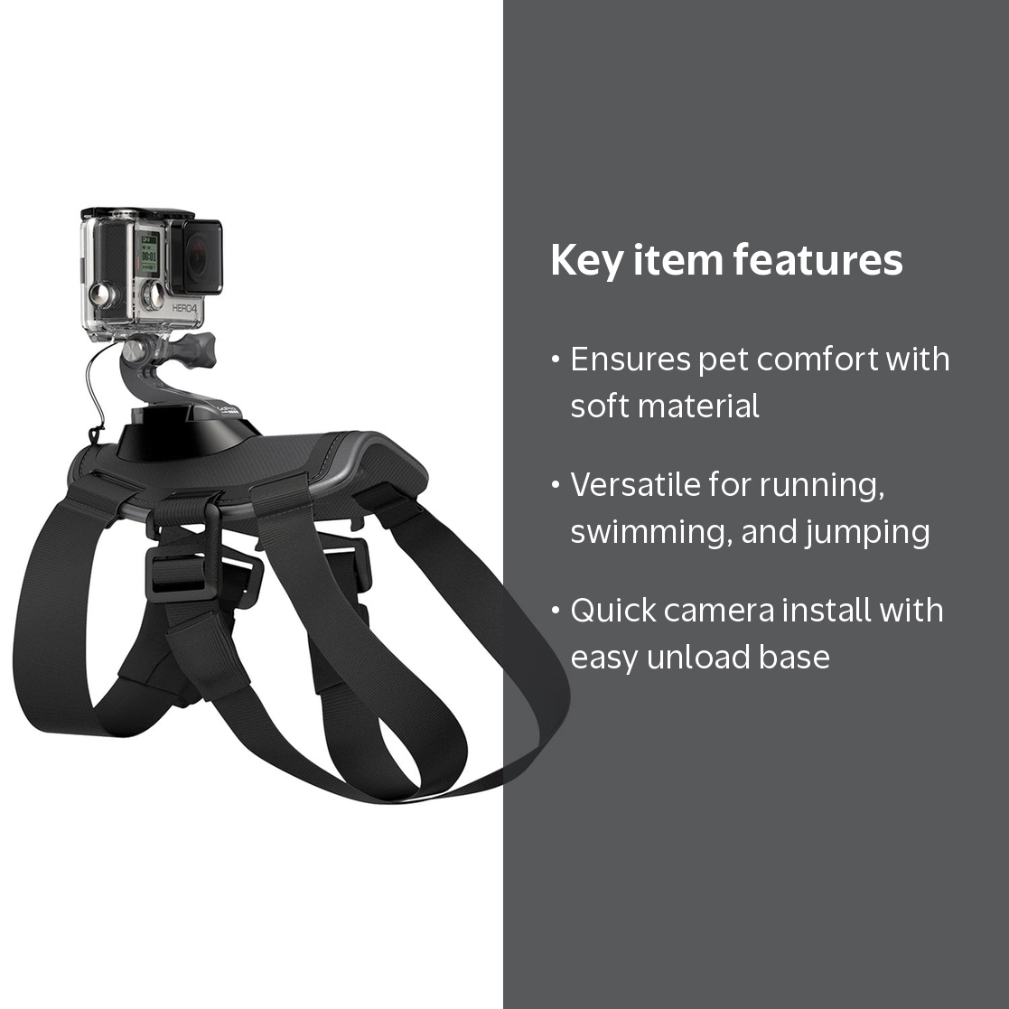 Adjustable Dog Pet Harness Back Mount Strap Includes: 2 J-Hooks