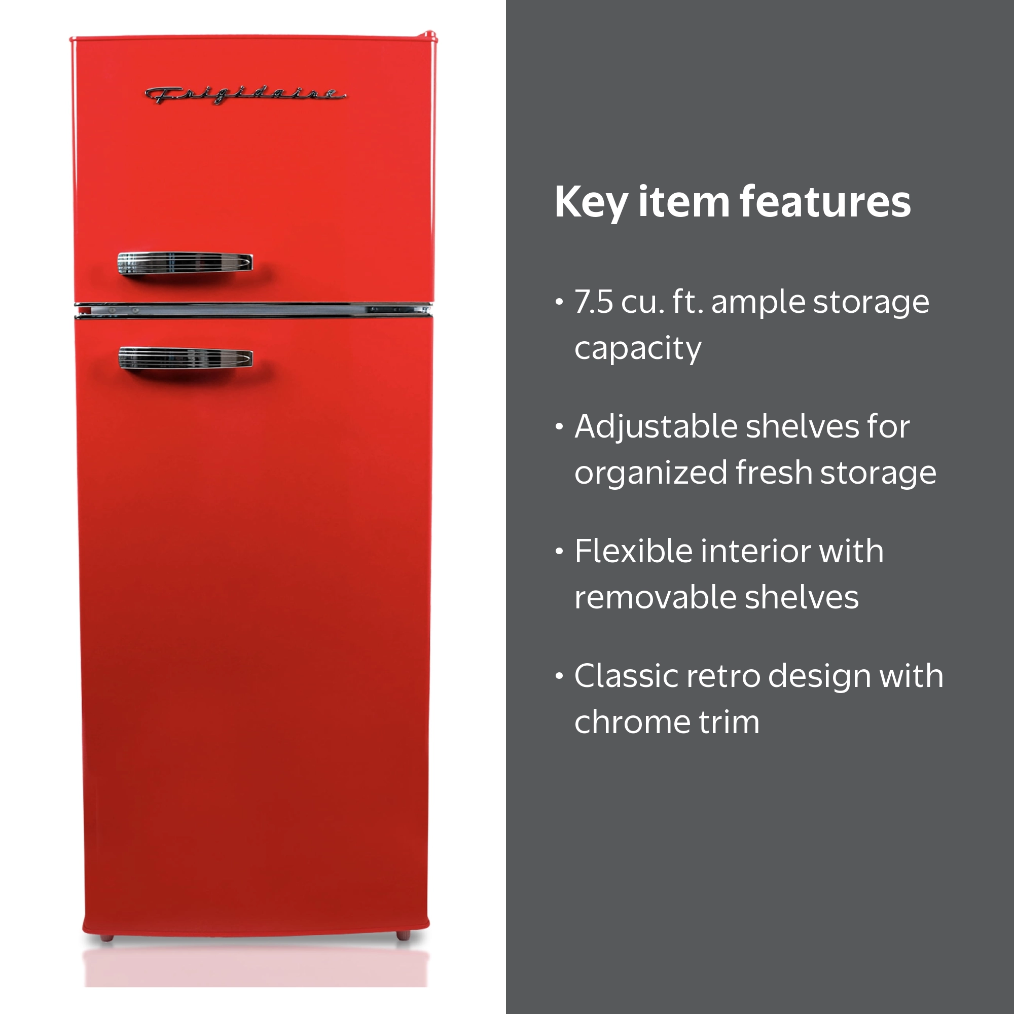 Frigidaire 7.5 Cu Ft Retro Refrigerator, Top Mount, Red - Walmart.com