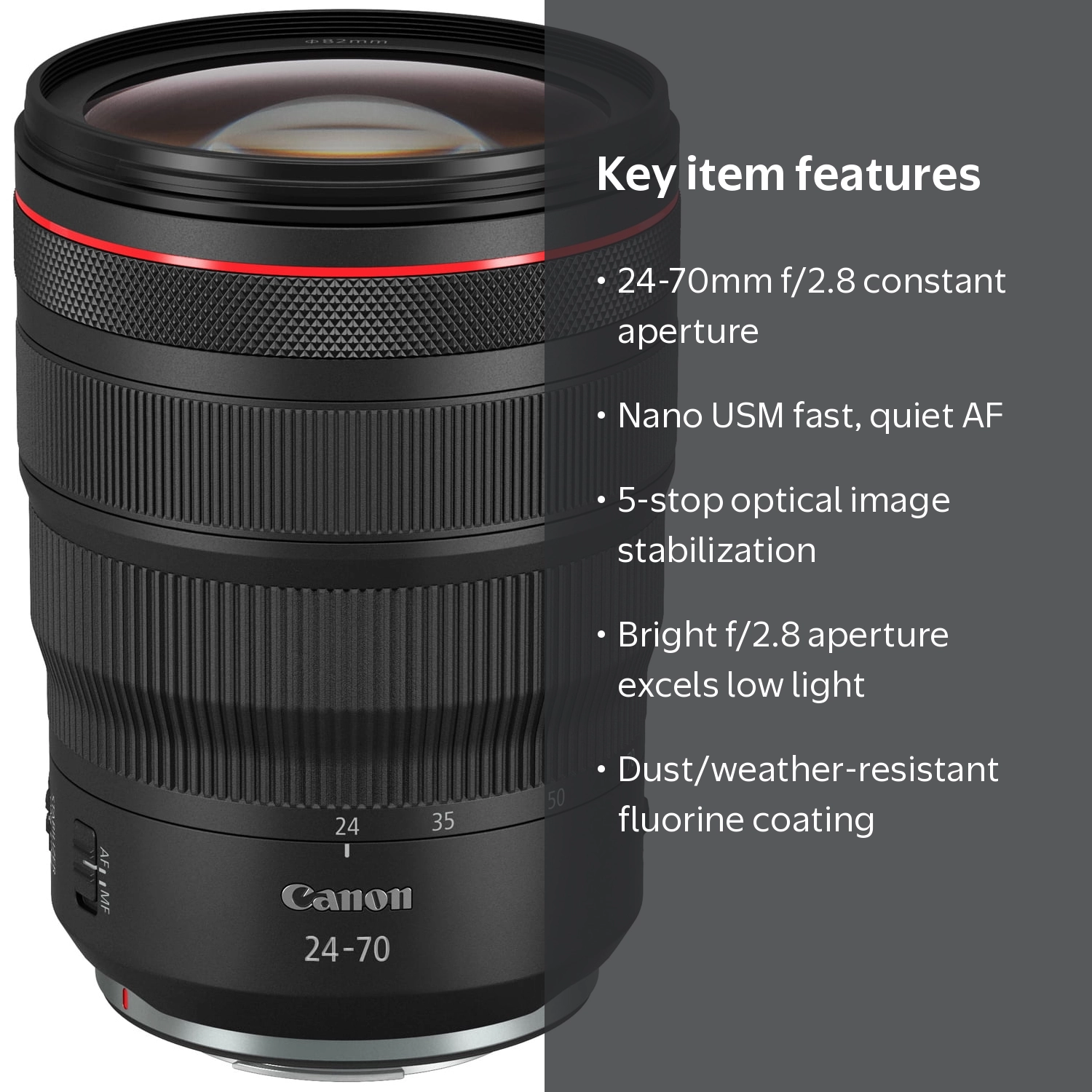 Canon, RF 24-70mm F2.8L IS USM Lens, Standard Zoom, Full-Frame