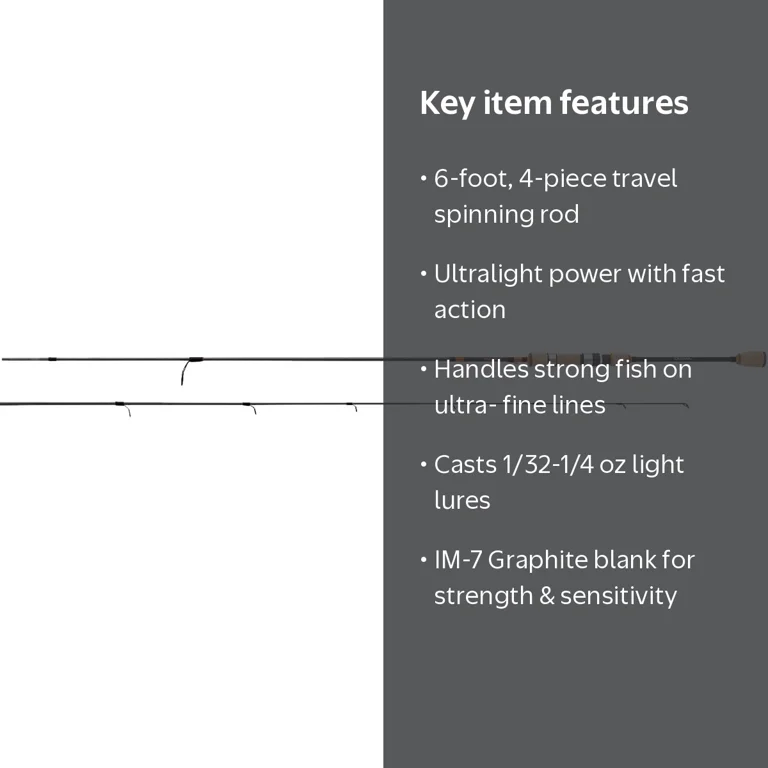 Daiwa Presso Ultra Light 6' Travel Spinning Rod, 4-Piece - Walmart.com