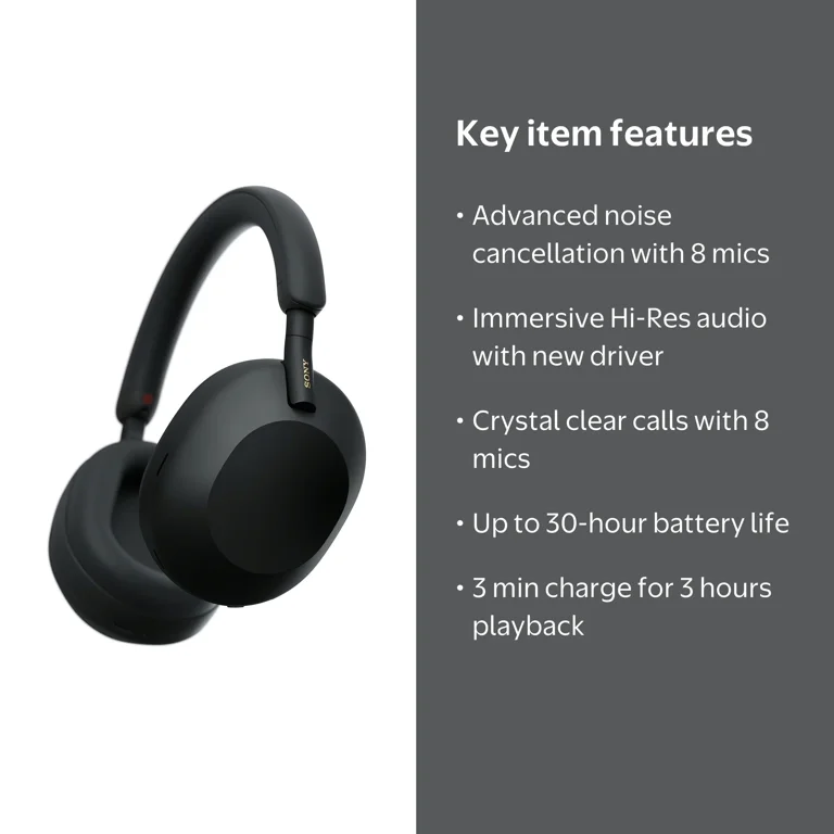 【新品未開封】SONY WH-1000XM5 ブラック Sony, Wireless Noise Canceling Headphones, WH-1000XM5, Black