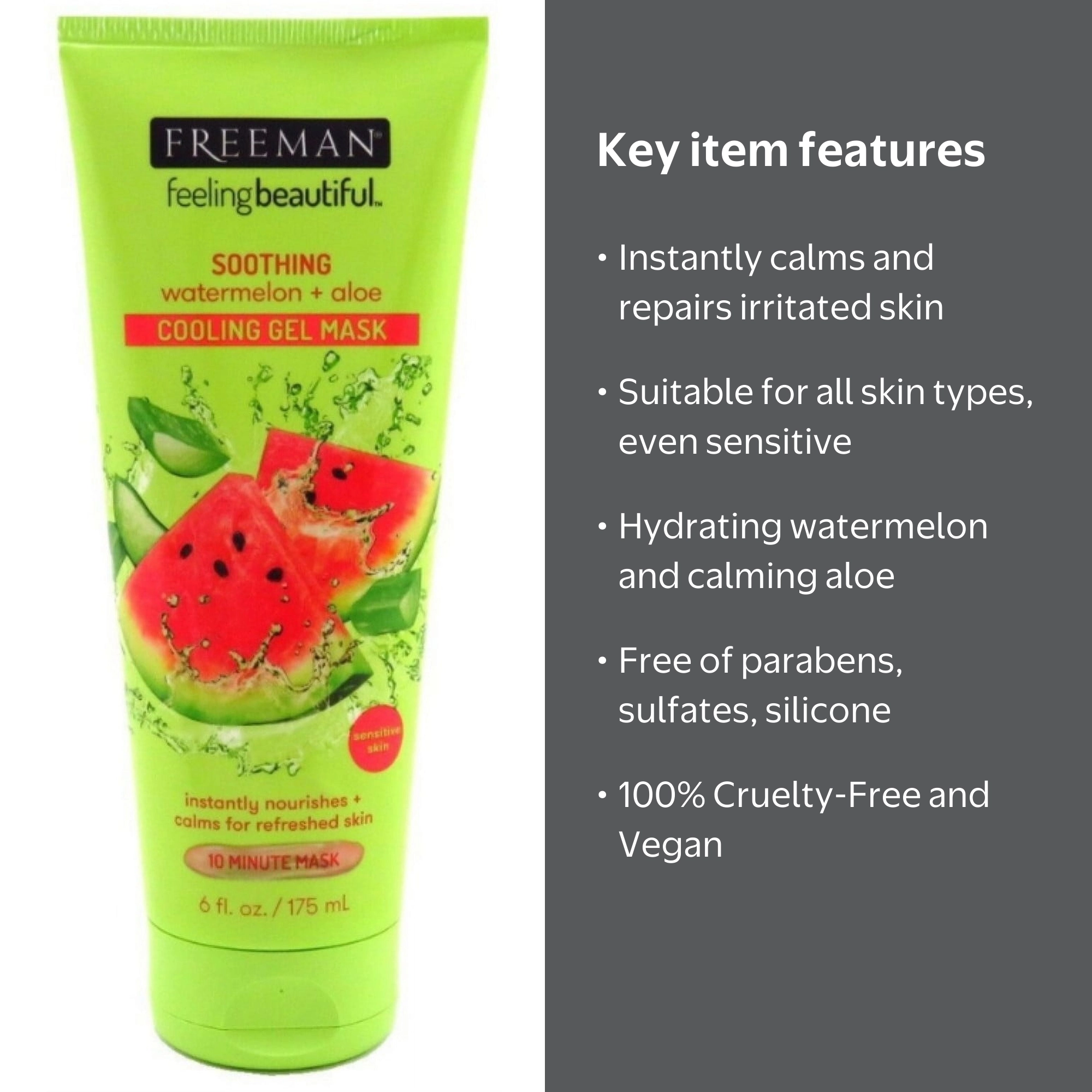 Freeman Facial Watermelon + Aloe Cooling Gel Mask 6 oz, Sensitive -  Walmart.com