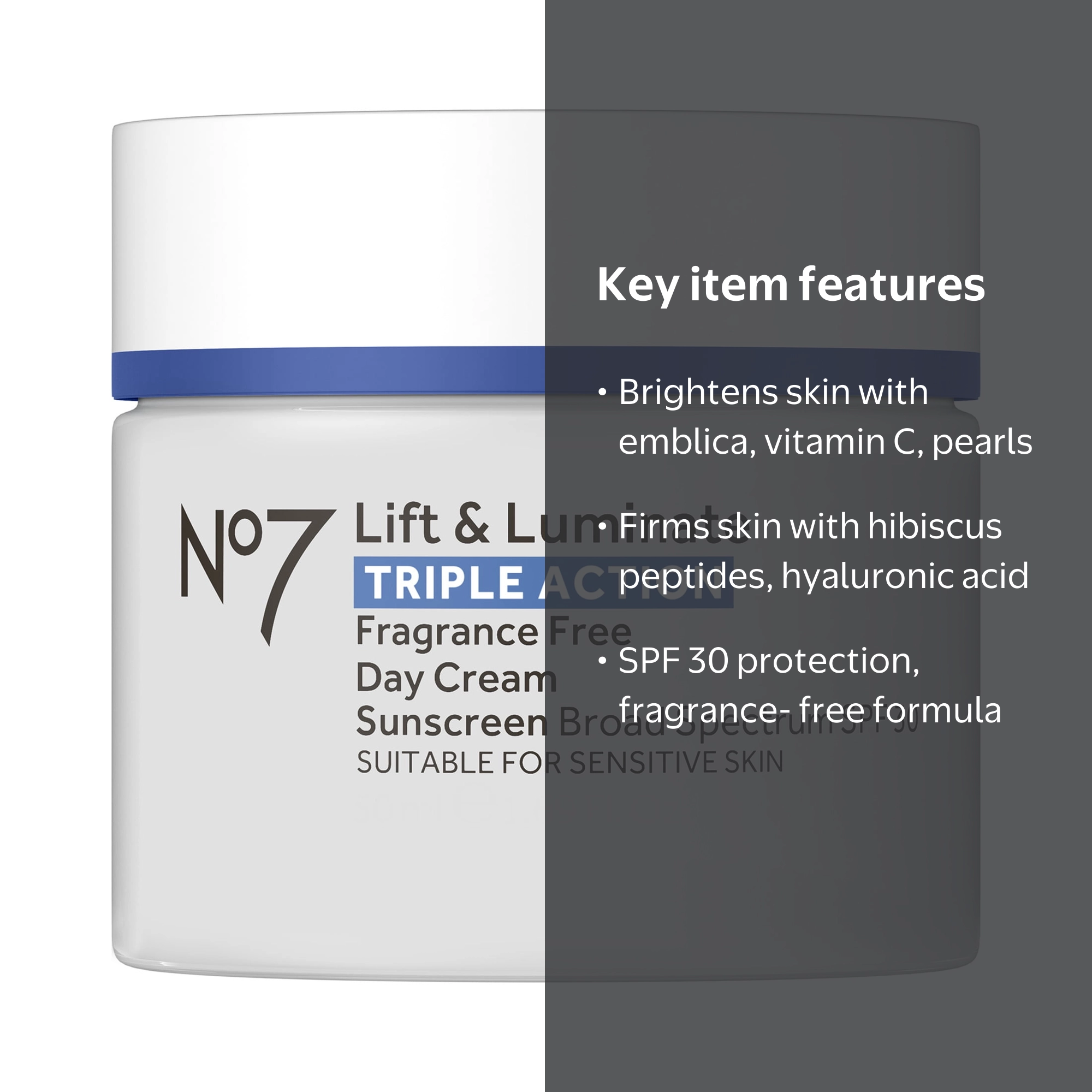 No7 Anti-Age, Moisturizing & Luminate Triple Action Day Cream, SPF