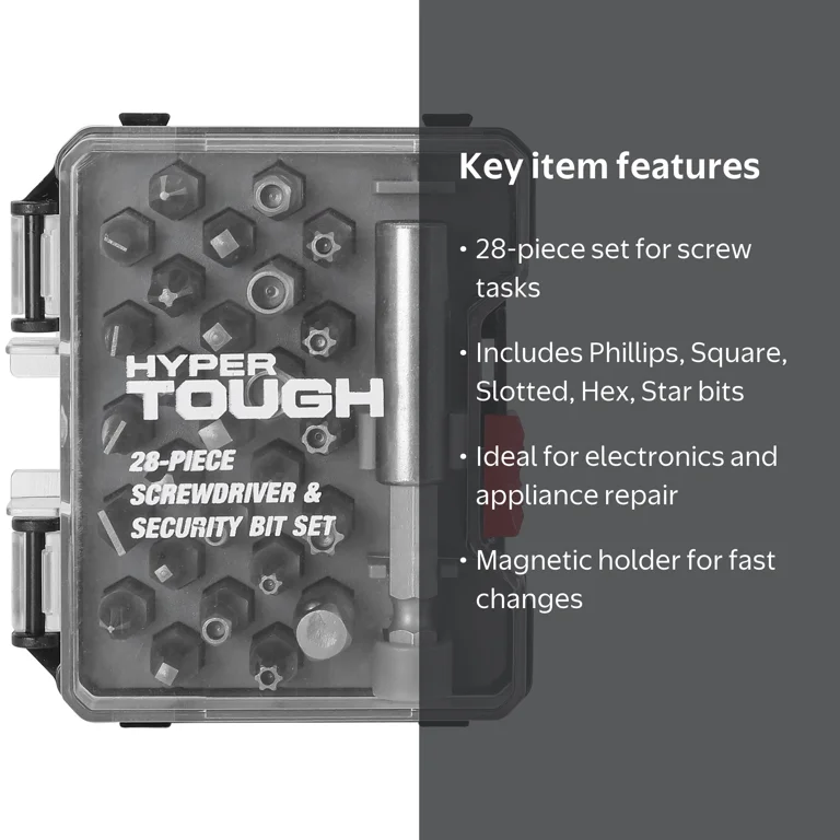 【ひー】HYPER FINE BLOCK PLUS Hyper Tough 28-Piece Security and Screwdriver Bit Set with Case