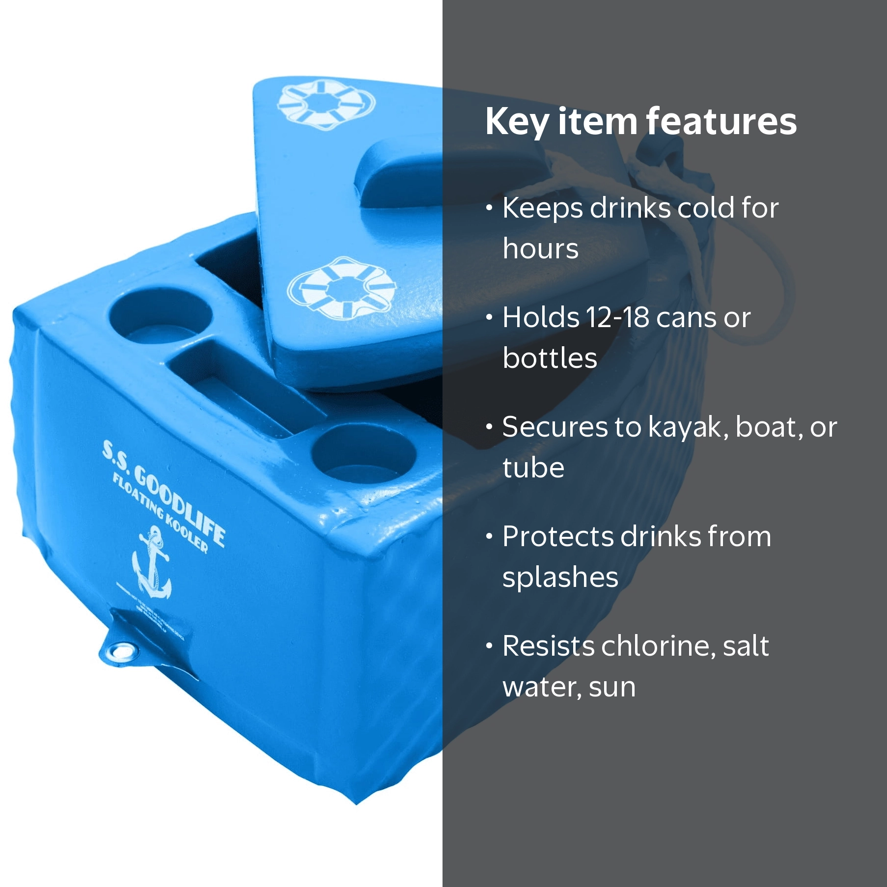 TRC Recreation, Floating Pool Cooler, Blue, Holds 12 to 18 cans
