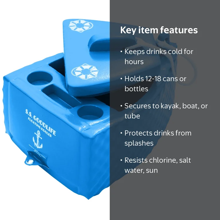 TRC Recreation, Floating Pool Cooler, Blue, Holds 12 to 18 cans