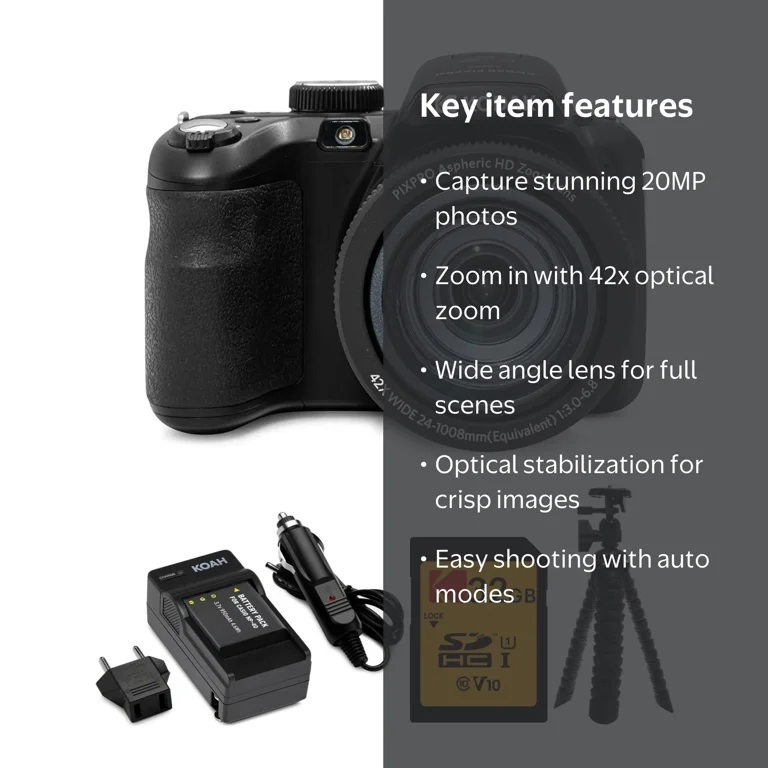 Kodak, Digital Camera, 20MP, 42x Optical Zoom, Astro Zoom