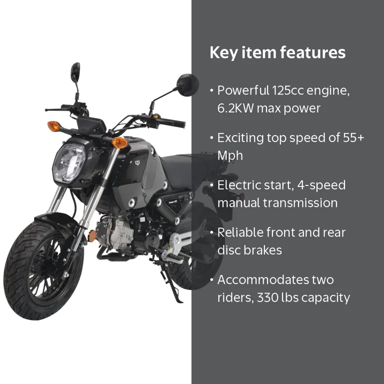 HHH 125cc Motorcycle Bike Vroom 125 Street Scooter 125cc