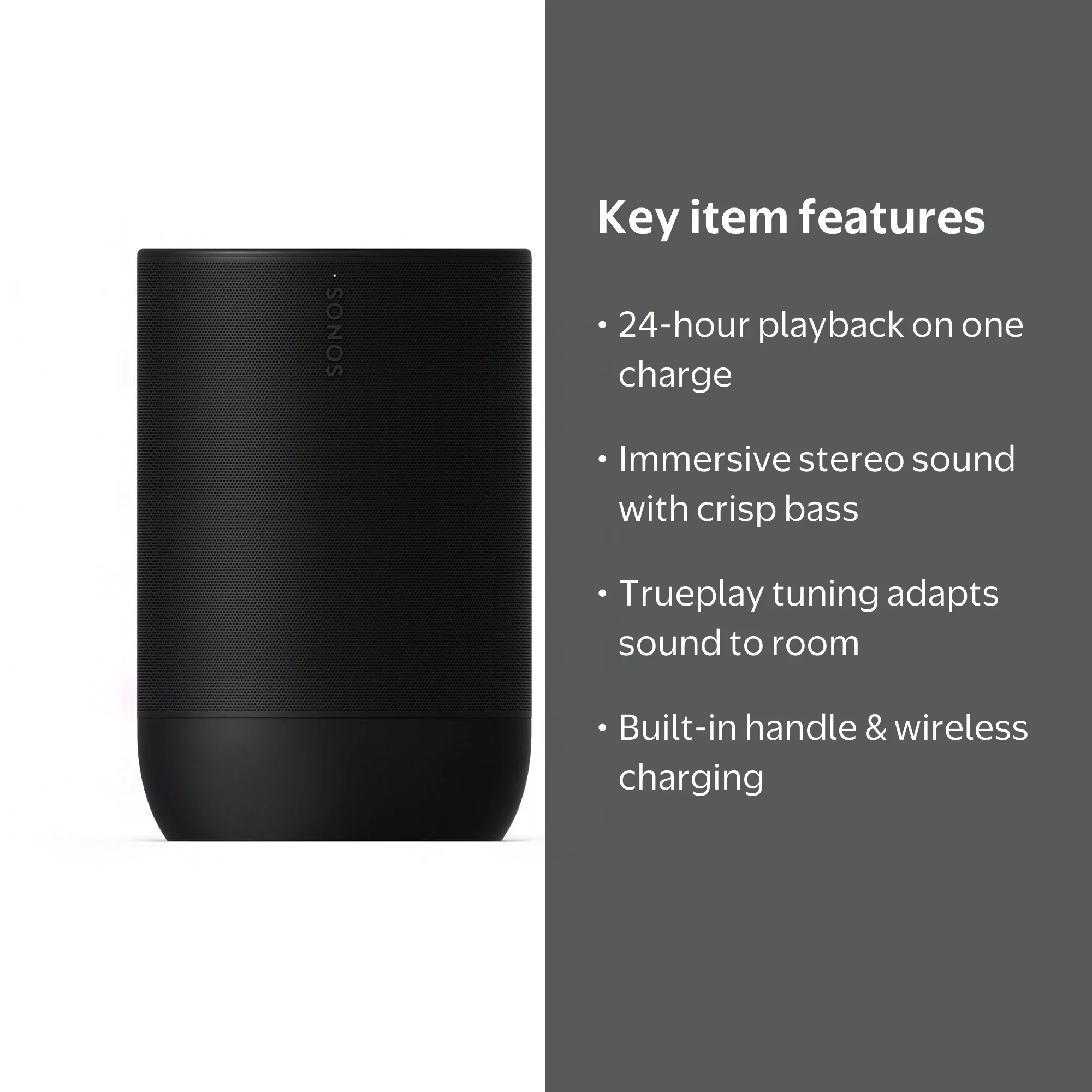 Sonos Move 2 Outdoor Wireless Smart Speaker with 24-Hour Battery