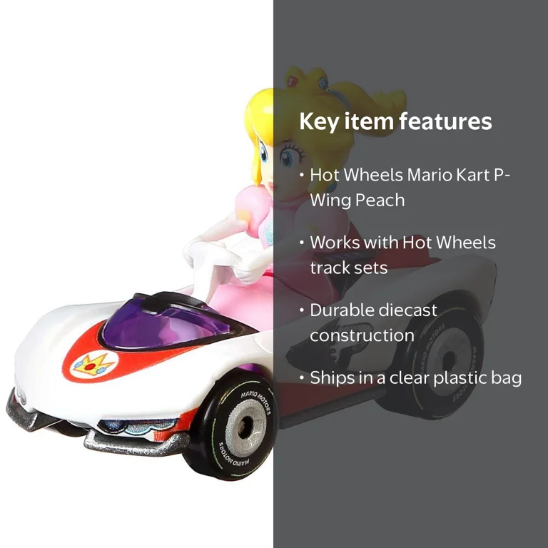 Berry Peachカート Hot Wheels Mario Kart P-Wing Princess Peach Diecast Car (No